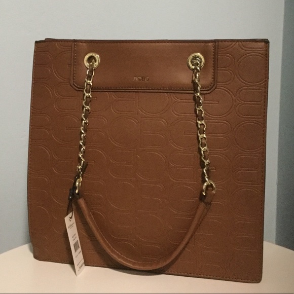 BCBGeneration Squared Lona Handbag Brown Vegan - Picture 1 of 4